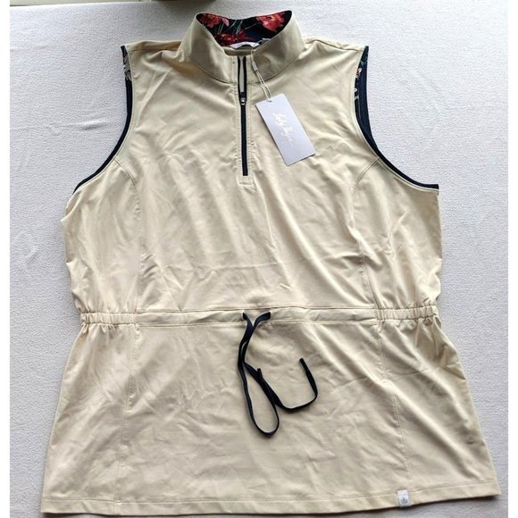 Lady Hagen Women's Golf Drawstring Sleeveless Polo Size XXL Birch WGH11429 NEW - Picture 3 of 6